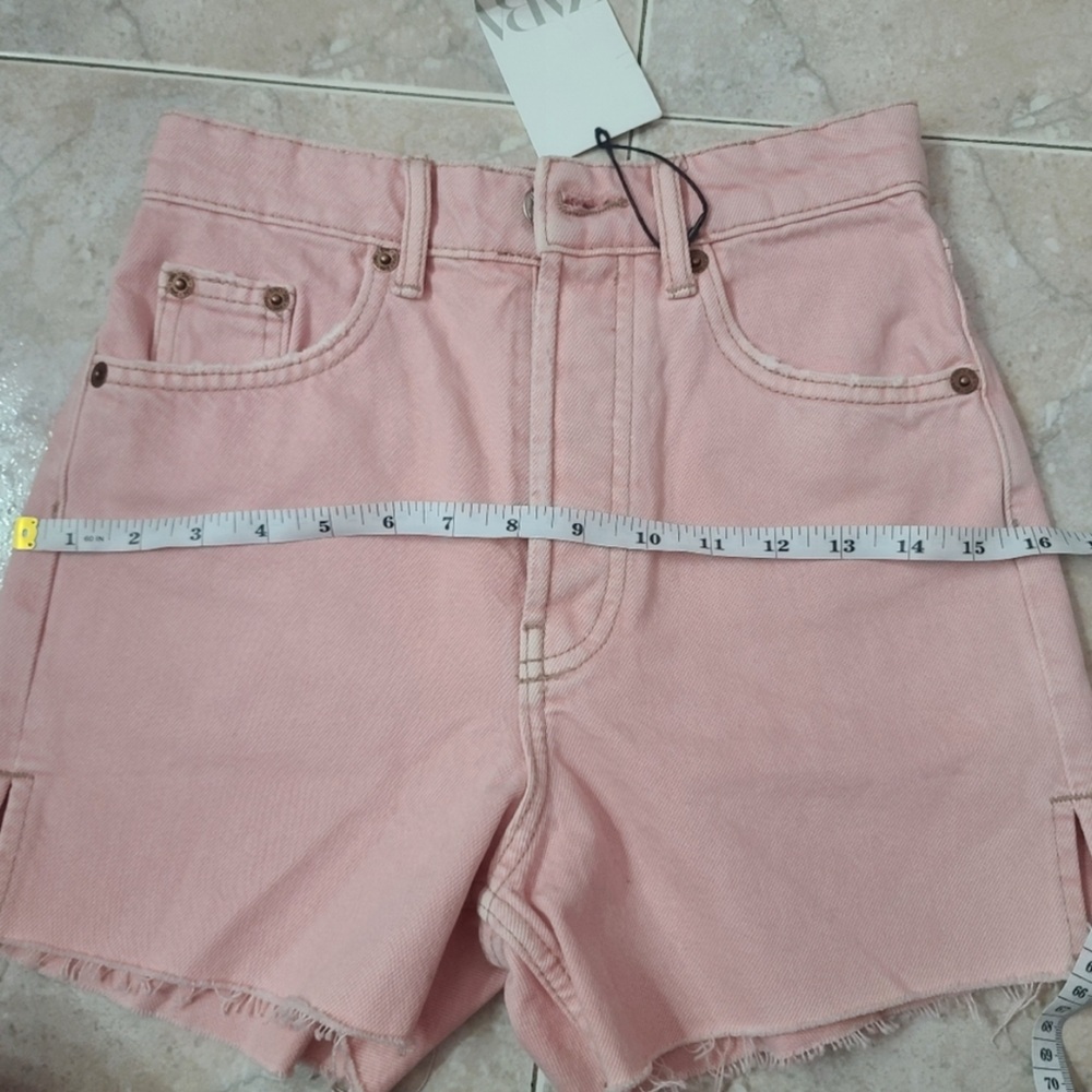 ZARA HIGH RISE DENIM SHORTS
PINK - Picture 8 of 10